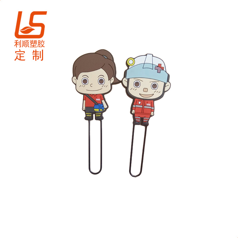 定制PVC軟膠回形針 卡通3D公仔書簽
